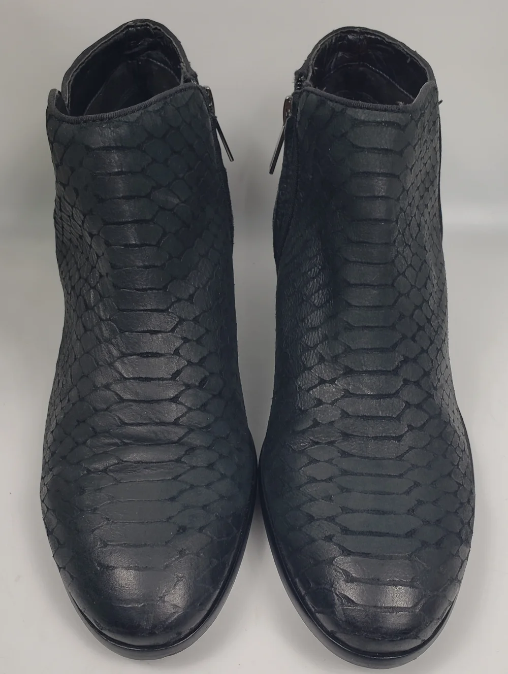 Sam Edelmann Black Reptile Ankle Booties - Leather Western Coastal Cowgirl 8